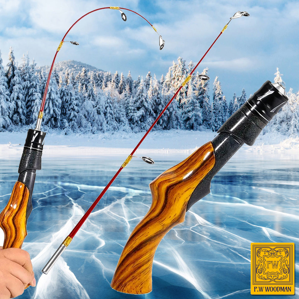 pistol grip fishing rod holder P.W. Woodman's "PISTOL" Grip LUXURY Ice Fishing Rod