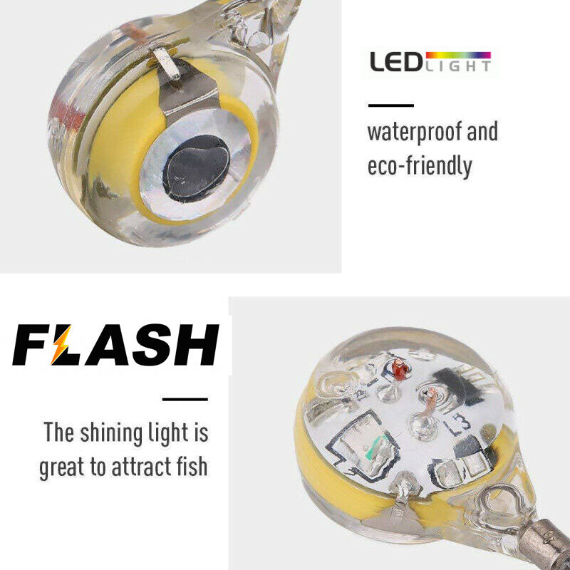 Button Battery Operated LED Light Fishing Lure Squid Hook Light