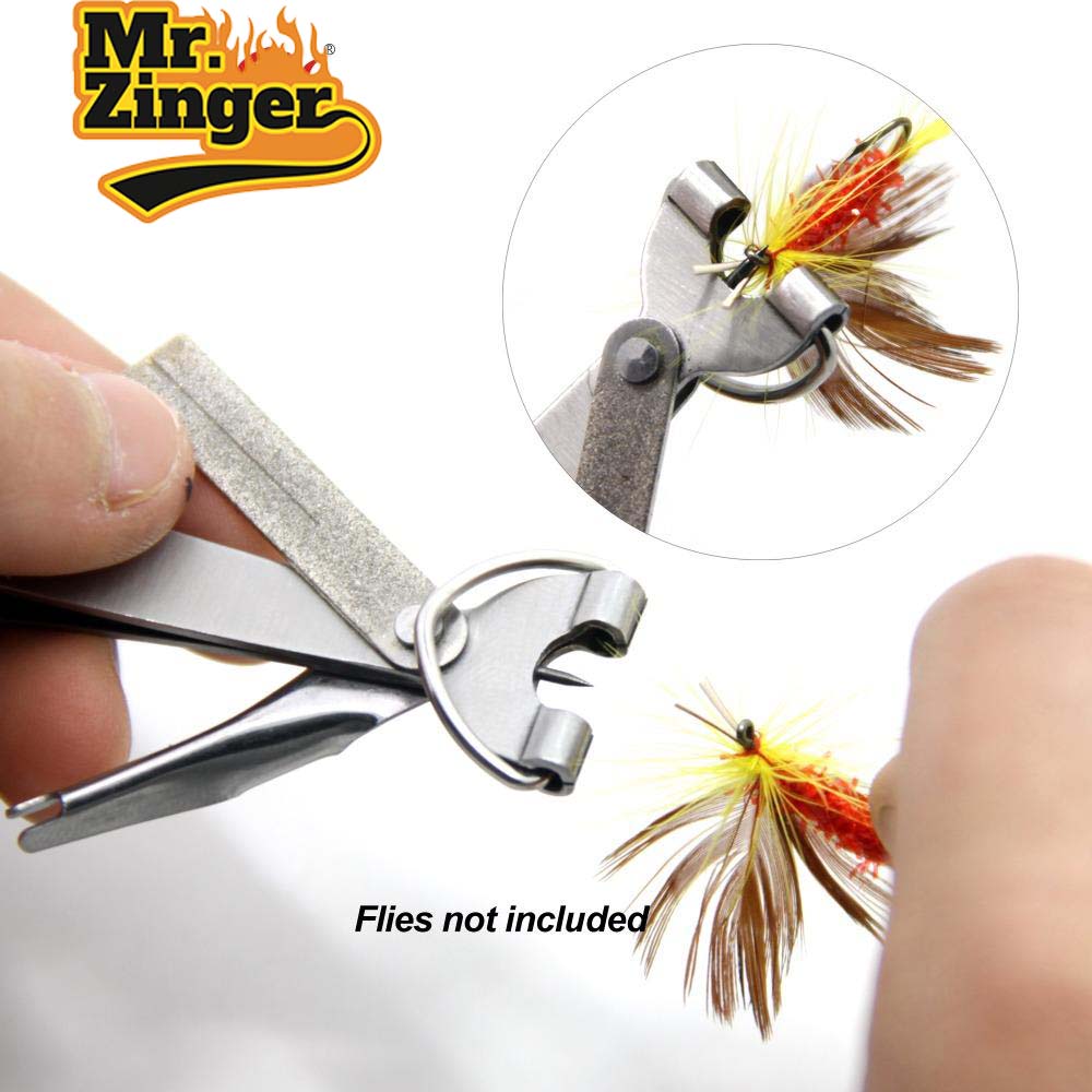  MNFT Multi-Function 4 in 1 Fly Line Clippers with Zinger  Retractor Combo Fishing Quick Knot Tying Tool Hook Sharpener Line Clippers  Jig Eye Cleaner (Black Knot Tool Kit) : Sports