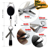 4-in-1 "Mr. Zinger" Knot Tying Tool w/ Clip-on Retractable Cord - 2 per Pack!