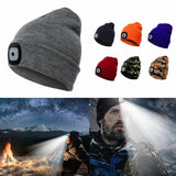 Ice Fishing Winter Toque w/ Built-in Bright LED Light - Handsfree Lighting!