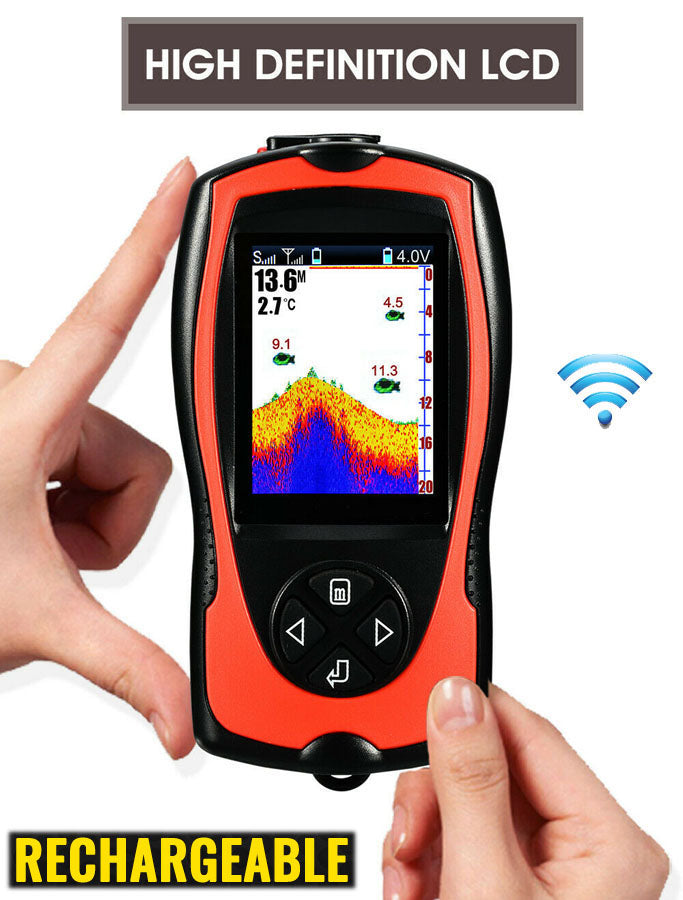 Ice Fishing WIRELESS Color LCD FISH Finder V3.0 w/ LED Light Bite