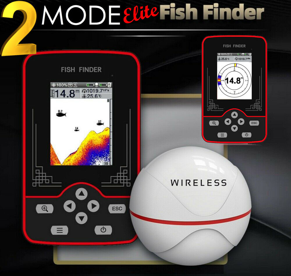 ice fishing flasher fish finders 2-Mode Elite Pro "Ice Fishing" Wireless Flasher & Finder