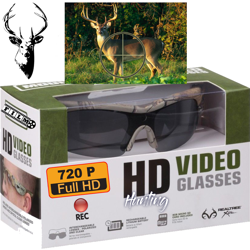 HD Hunting Camo Glasses w Built in VIDEO CAMERA Record Your