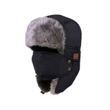 Ice Cold Winter's Bluetooth "Talk & Listen" Fur Hat w/ Face Shield - NEW