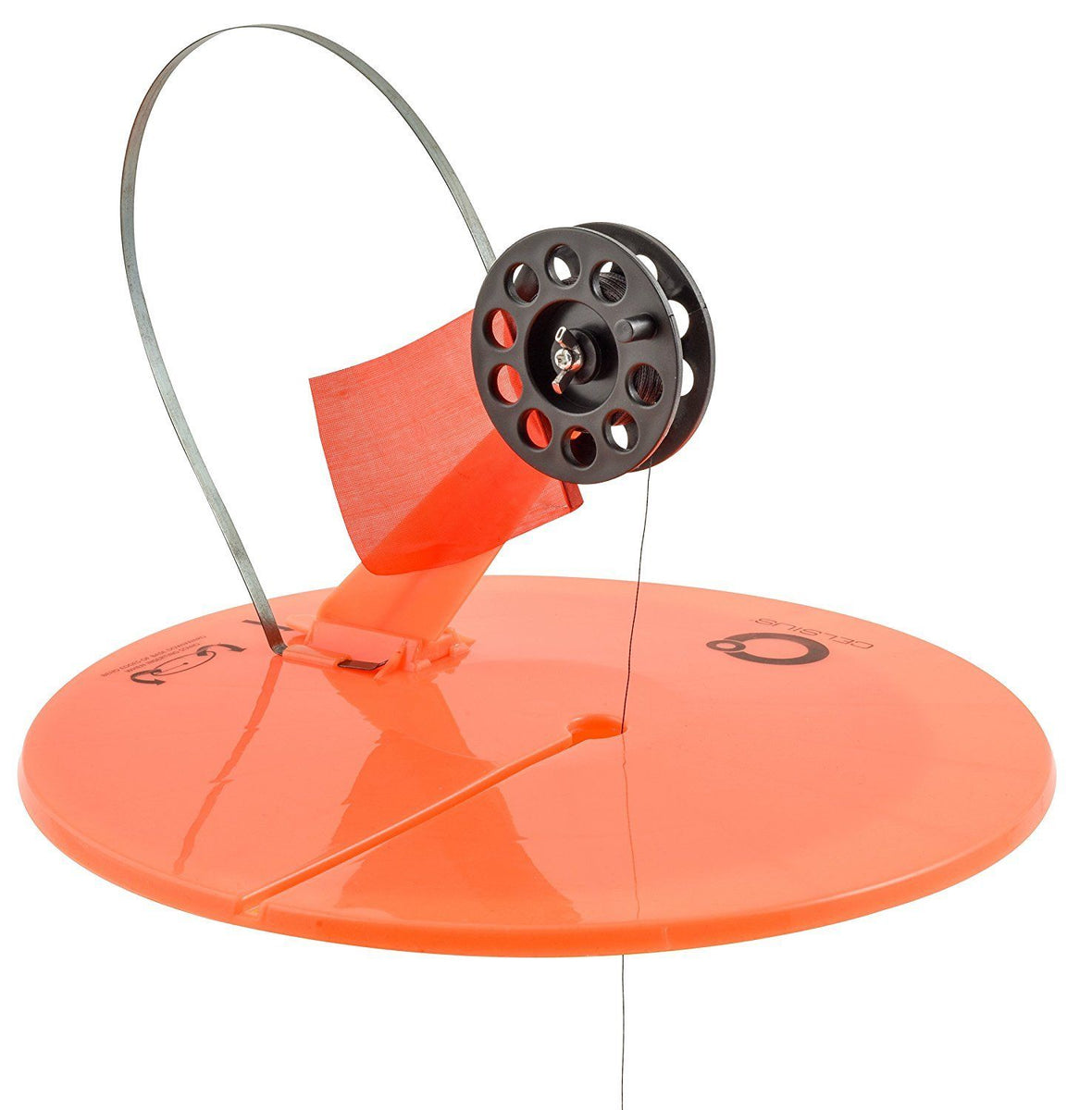 Ice Fishing Tip-Up - 10.5" Thermal Tip-Up With Orange Pole Flags - Freeze- Proof
