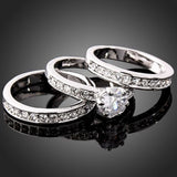 Women's White Gold Wedding Bands(2) & Engagement Ring - Thirsty Steal! -  - 1