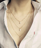 Women's 3 Tier Stone BOHEMIAN Chain Link Brilliant Rhinestone Necklace - Thirsty Buyer - 1