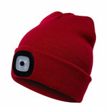 Ice Fishing Winter Toque w/ Built-in Bright LED Light - Handsfree Lighting!