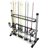 24-Rack Portable Aluminum Fishing Rod Holder - Holds 24 Rods!