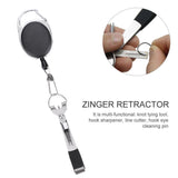 4-in-1 "Mr. Zinger" Knot Tying Tool w/ Clip-on Retractable Cord - 2 per Pack!