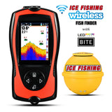 Ice Fishing WIRELESS Color LCD FISH Finder V3.0 w/ LED Light Bite Technology
