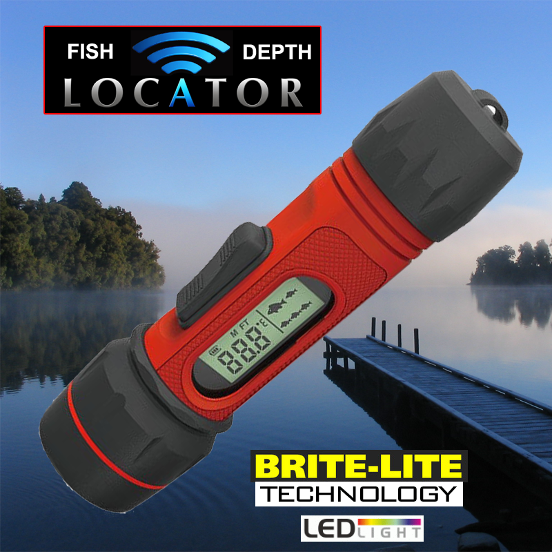 Quick FLASH Pocket Portable Depth & Fish Locator w/ Brite-Lite