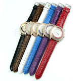 Women's Designer Crystal Venetian Quartz Watch - Coffee -  - 2