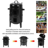 3-in-1 "Portable" Charcoal Outdoor BBQ Smoker, Grill, & Roaster