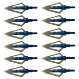 12 "Traditional Flat Blade" 100gr Razor Arrow Broadheads w/ Bonus Carrying Case - Super Value Pack