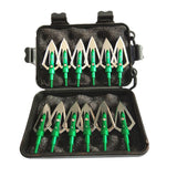 12 "Traditional Flat Blade" 100gr Razor Arrow Broadheads w/ Bonus Carrying Case - Super Value Pack