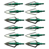 12 "Traditional Flat Blade" 100gr Razor Arrow Broadheads w/ Bonus Carrying Case - Super Value Pack
