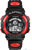 Boys Super Athelete Sports Stop Watch Digital LED - Red -  - 1