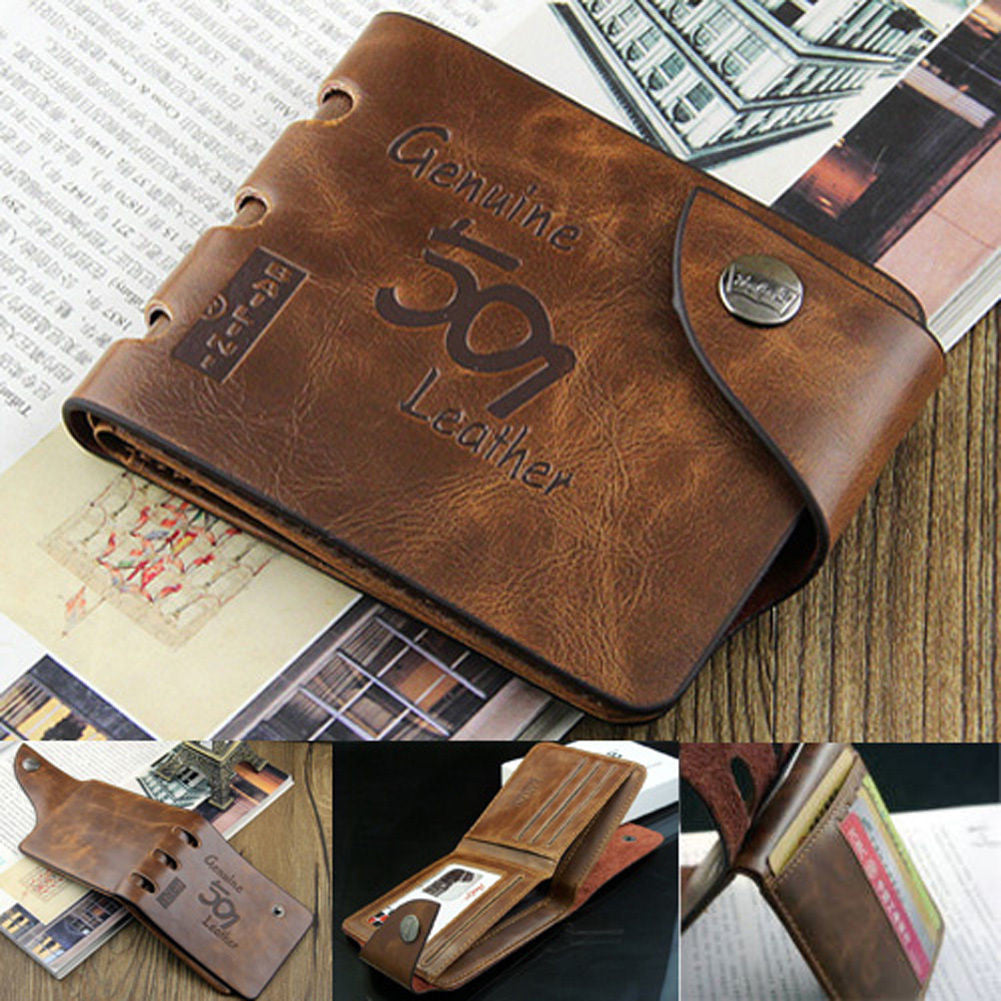 Men's Rustic Brown Leather Bifold Wallet – Thirsty Buyer