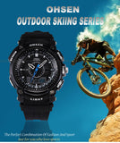 Men's Rugged Sport/Military/Athletic Active Quartz Stop Watch - Black -  - 5