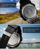 Men's Rugged Sport/Military/Athletic Active Quartz Stop Watch - Black -  - 7