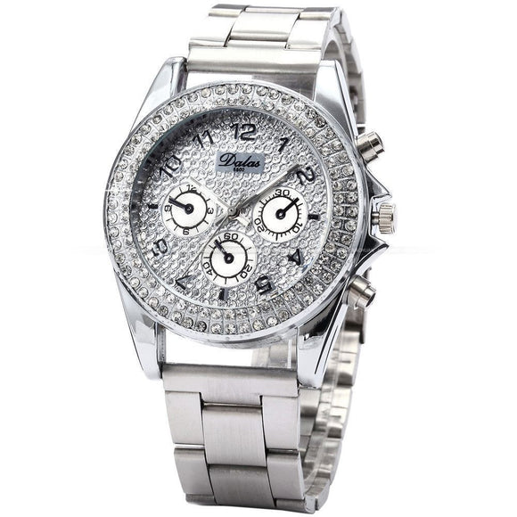 Women's Crystal Silver BLING Quartz Watch - 