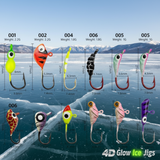 Ice Fishing 4D Glow Jigs - Various Sizes & Shapes - 53 jig VALUE PACK!