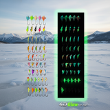Ice Fishing 4D Glow Jigs - Various Sizes & Shapes - 53 jig VALUE PACK!