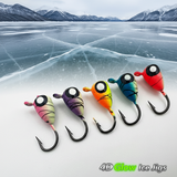 Ice Fishing 4D Glow Jigs - Various Sizes & Shapes - 53 jig VALUE PACK!