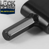 Ice Fishing "LOCK DOWN" Anchors & Drill Adapter - Secures Your Ice Tent in Seconds!