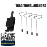 Ice Fishing "LOCK DOWN" Anchors & Drill Adapter - Secures Your Ice Tent in Seconds!