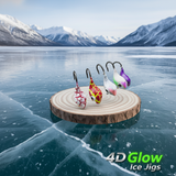 Ice Fishing 4D Glow Jigs - Various Sizes & Shapes - 53 jig VALUE PACK!