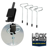 Ice Fishing "LOCK DOWN" Anchors & Drill Adapter - Secures Your Ice Tent in Seconds!