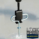 Ice Fishing "LOCK DOWN" Anchors & Drill Adapter - Secures Your Ice Tent in Seconds!