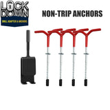 Ice Fishing "LOCK DOWN" Anchors & Drill Adapter - Secures Your Ice Tent in Seconds!