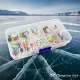 Ice Fishing 4D Glow Jigs - Various Sizes & Shapes - 53 jig VALUE PACK!