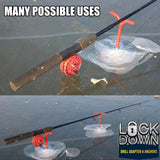 Ice Fishing "LOCK DOWN" Anchors & Drill Adapter - Secures Your Ice Tent in Seconds!