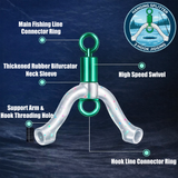Ice Fishing Two Hook HANGING "SPLITTER" Designed For Jigging - Two Hooks, One Line, Better Odds - Value 50 Pack!
