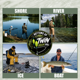 Bottoms "Up" Twin Hook"ers" Fishing Lures - 6 Lures Per Pack & They Glow!