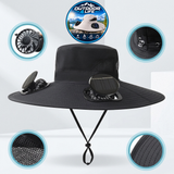 Outdoor 4 Life's Solar Powered "COOLING FAN" Tilley/Bucket Hat - Keeps Your Face & Upper Body Cool!