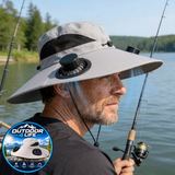 Outdoor 4 Life's Solar Powered "COOLING FAN" Tilley/Bucket Hat - Keeps Your Face & Upper Body Cool!