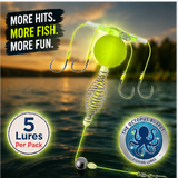 The OCTOPUS BUFFET "No Jigging Required" Fishing Lures - 5 Lures Per Pack!