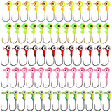 Ice Fishing Bright Double Eyed Jigs - Super Value 80 pack