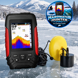 Ice Fishing "Hardwater Hunter" PRO FISH FINDER w/ Built-in Dual Sonar Setting (20° or 60° Transducer Mode)