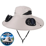 Outdoor 4 Life's Solar Powered "COOLING FAN" Tilley/Bucket Hat - Keeps Your Face & Upper Body Cool!