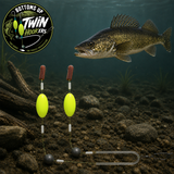 Bottoms "Up" Twin Hook"ers" Fishing Lures - 6 Lures Per Pack & They Glow!
