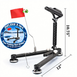 DELUXE 2-in-1 Ice Fishing Rod Holder w/ Tip-Up & Alarm Bells