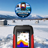 Ice Fishing "Hardwater Hunter" PRO FISH FINDER w/ Built-in Dual Sonar Setting (20° or 60° Transducer Mode)