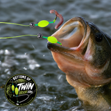 Bottoms "Up" Twin Hook"ers" Fishing Lures - 6 Lures Per Pack & They Glow!